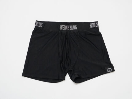Hated On By Billions Black Boxer Briefs with brand logo on waistband